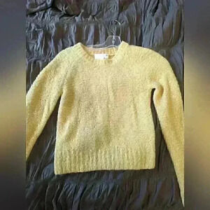 Aritzia Wilfred Free Elsie Crop Sweater -  Alpaca & Merino Wool Butte Yellow XS